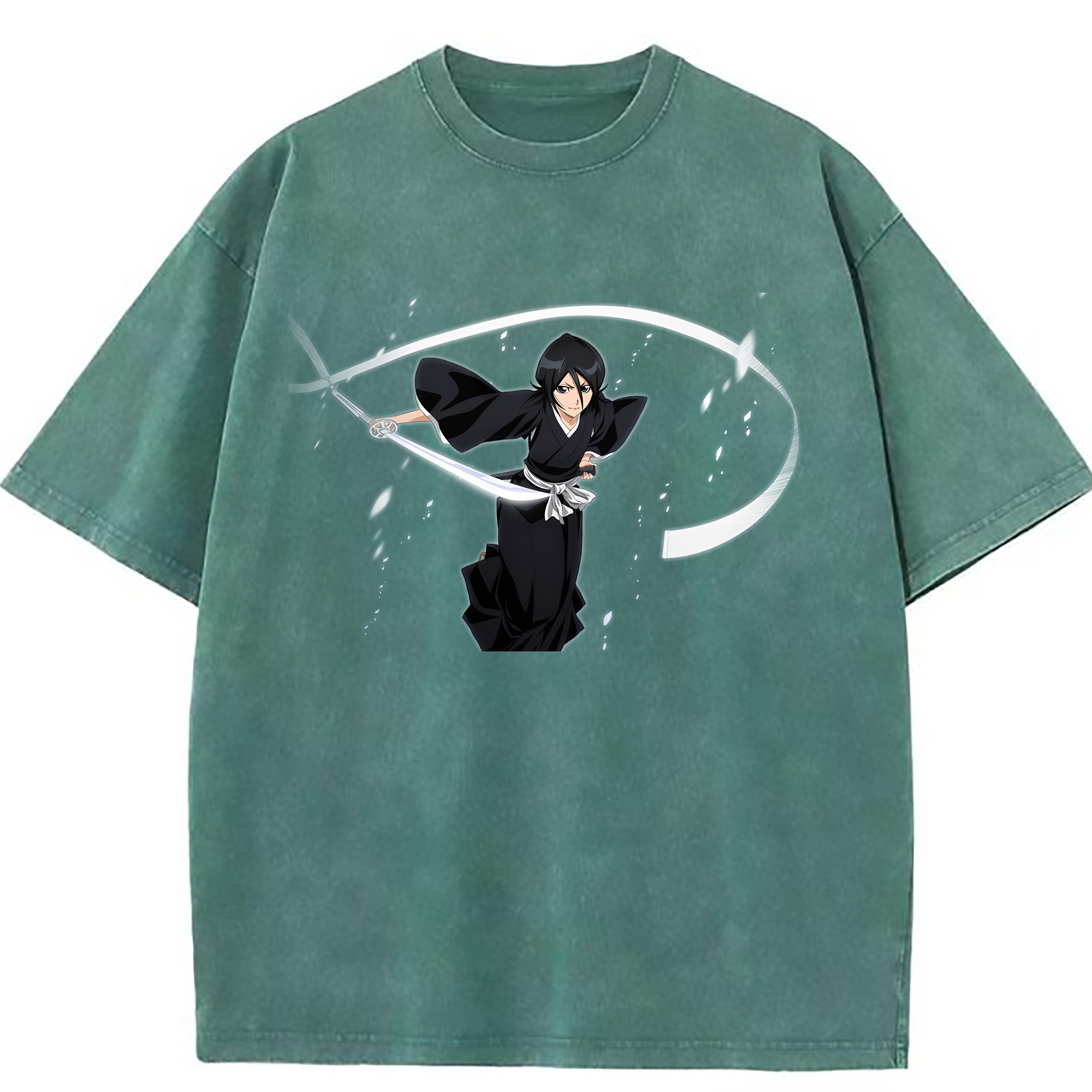 （画像用） ブリーチ 朽木ルキア BLEACH Kuchiki Rukia 綿100% ヴィンテージ風 半袖Tシャツ（フロントプリント）